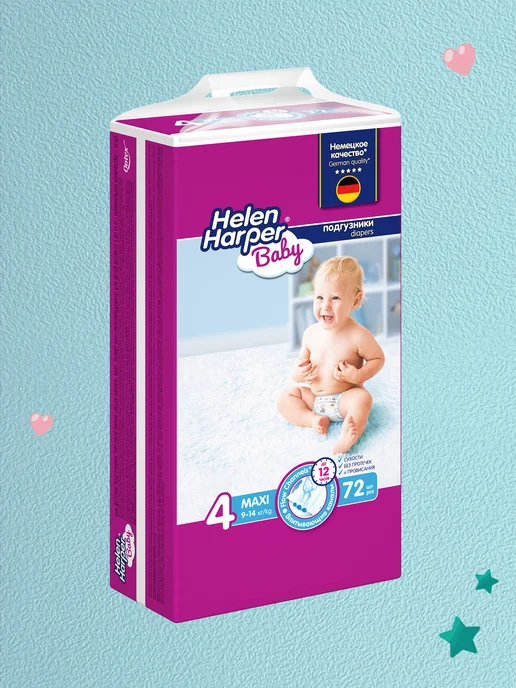 Helen Harper Подгузники 4 размер 9-14 кг 72 штуки, 914 кг, фото 2