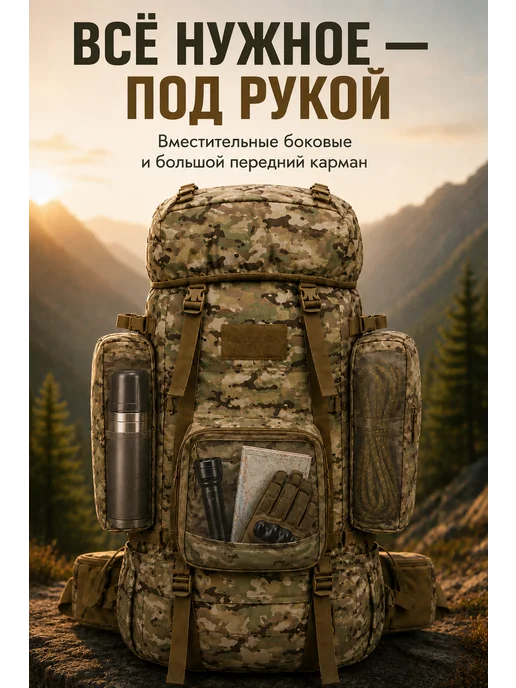 Рюкзак туристический 100л, 100 л, фото 3