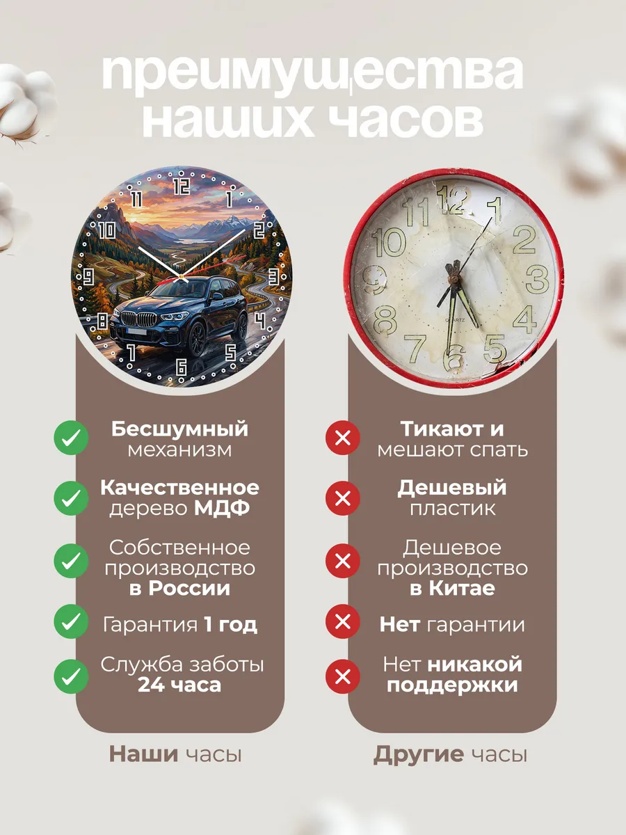 Часы настенные "BMW X5" — фото 2