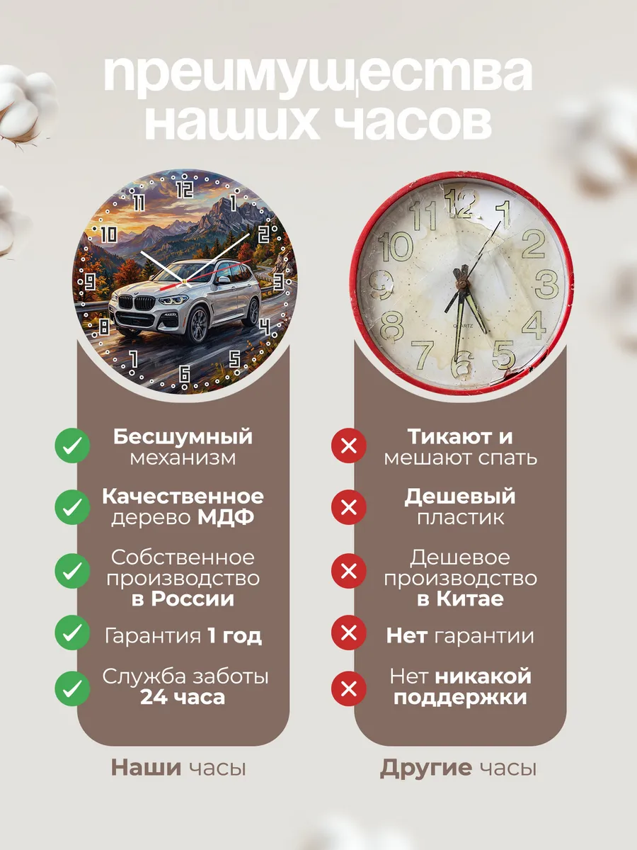 Часы настенные "BMW X3" — фото 2