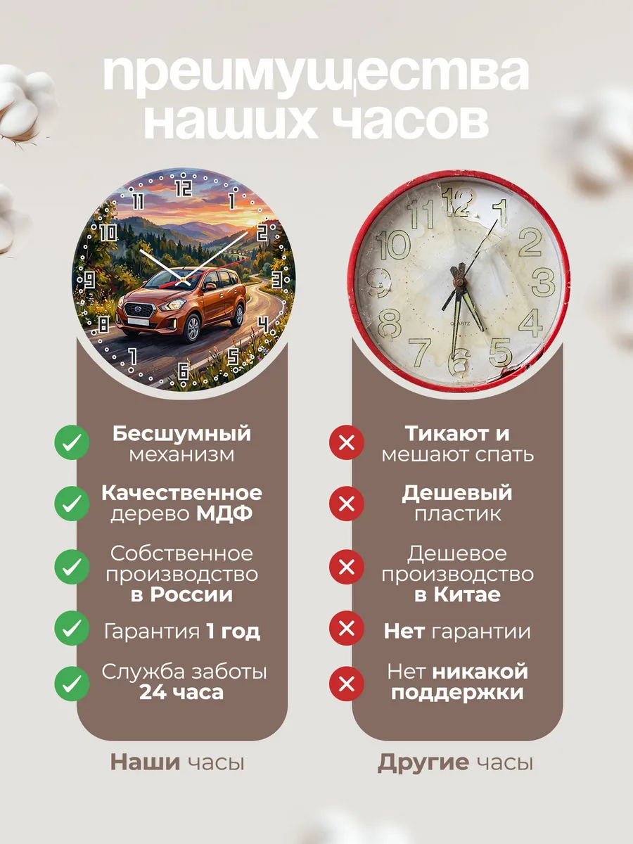 Часы настенные "Datsun Go+" — фото 2