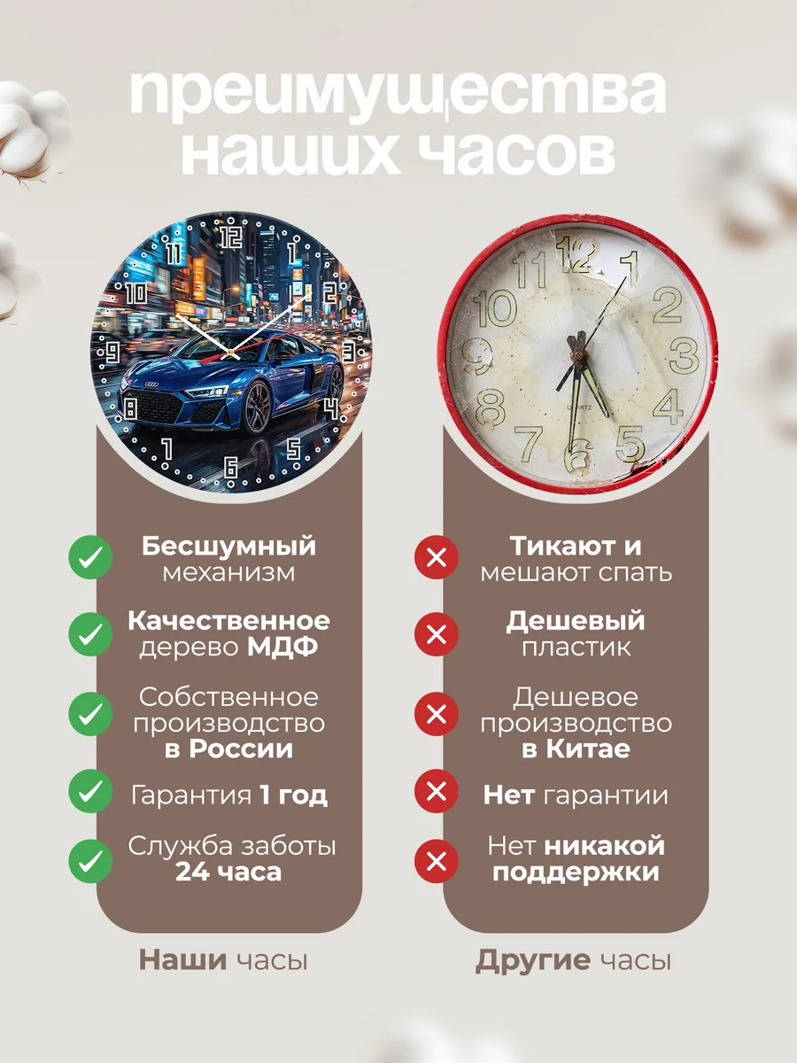 Часы настенные "Audi R8" — фото 2