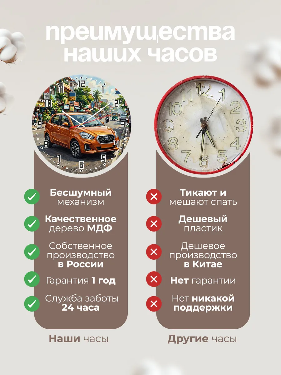 Часы настенные "Datsun Go Panca" — фото 2