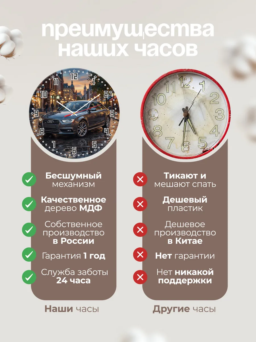 Часы настенные "Audi A4" — фото 2