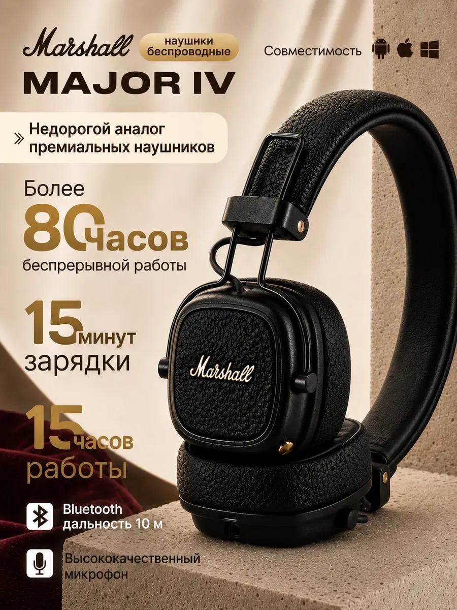 Наушники беспроводные накладные Marshall Major 4 — фото 1