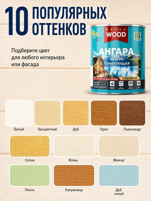 FARBITEX PROFI WOOD EXTRA Лазурь для дерева пихта 0,9 л акриловая Ангара, 900 мл, фото 4