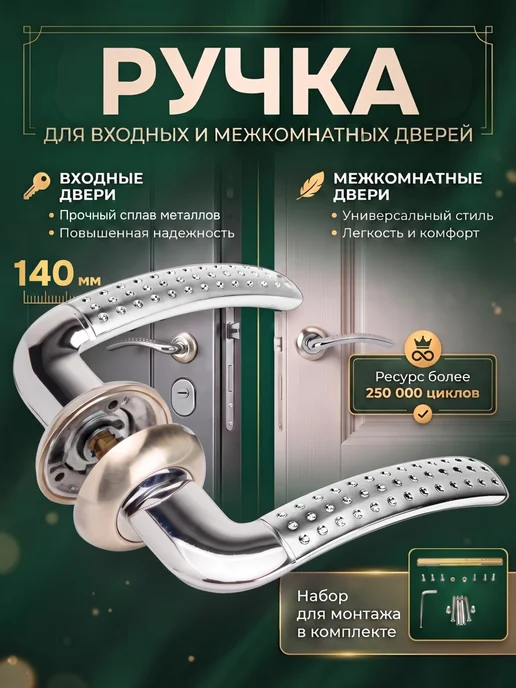 MPROFI Дверная ручка для входных и межкомнатных дверей, 140 мм, вариант