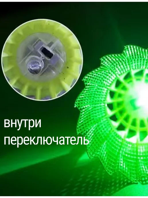 Три светящихся волана для бадминтона, синий, фото 2