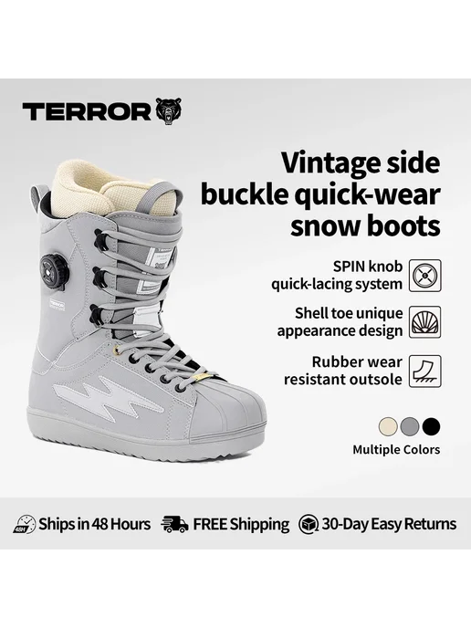 skifree Сноубордические ботинки TERROR Retro Dial System, серый, фото 2