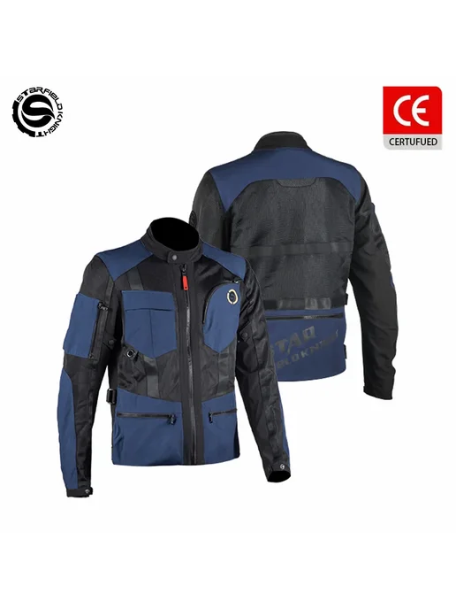 star field knight Мотоциклетная куртка SFK из дышащей сетчатой ткани для весны, черный, фото 2