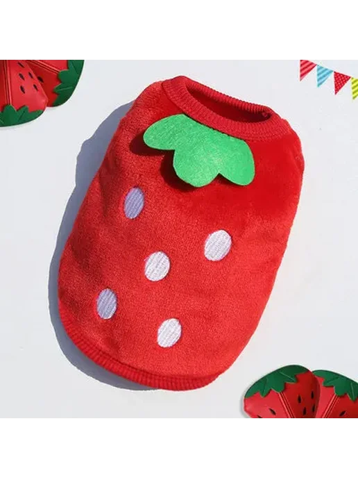 KAJIPET Флисовая одежда для собак мелких пород и кошек, размеры XXS-, красный