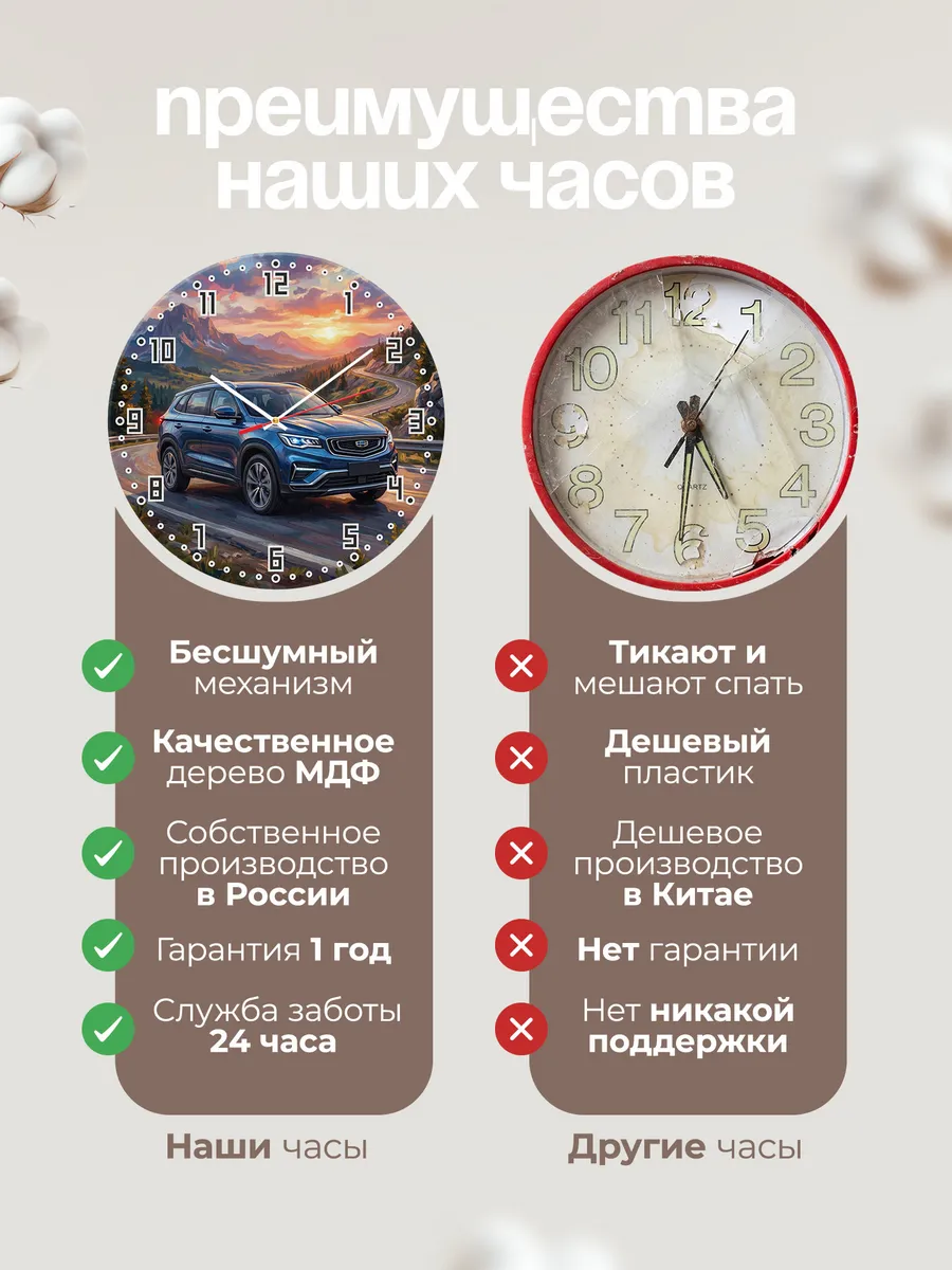 Часы настенные "Geely Atlas" — фото 2