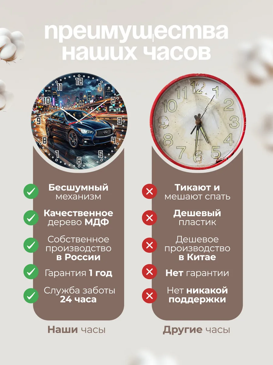 Часы настенные "Infiniti Q50" — фото 2