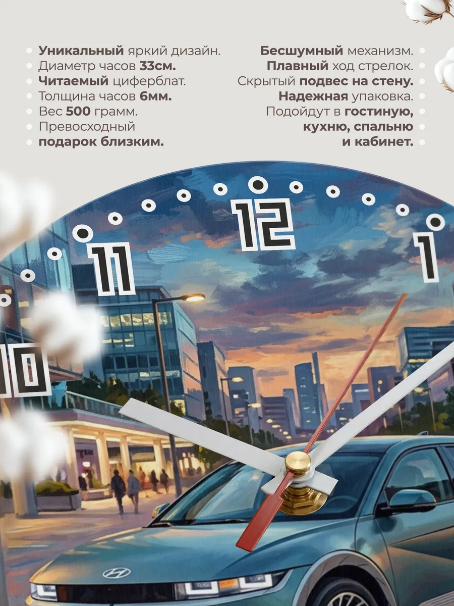 Часы настенные "Hyundai Ioniq 5" — фото 3