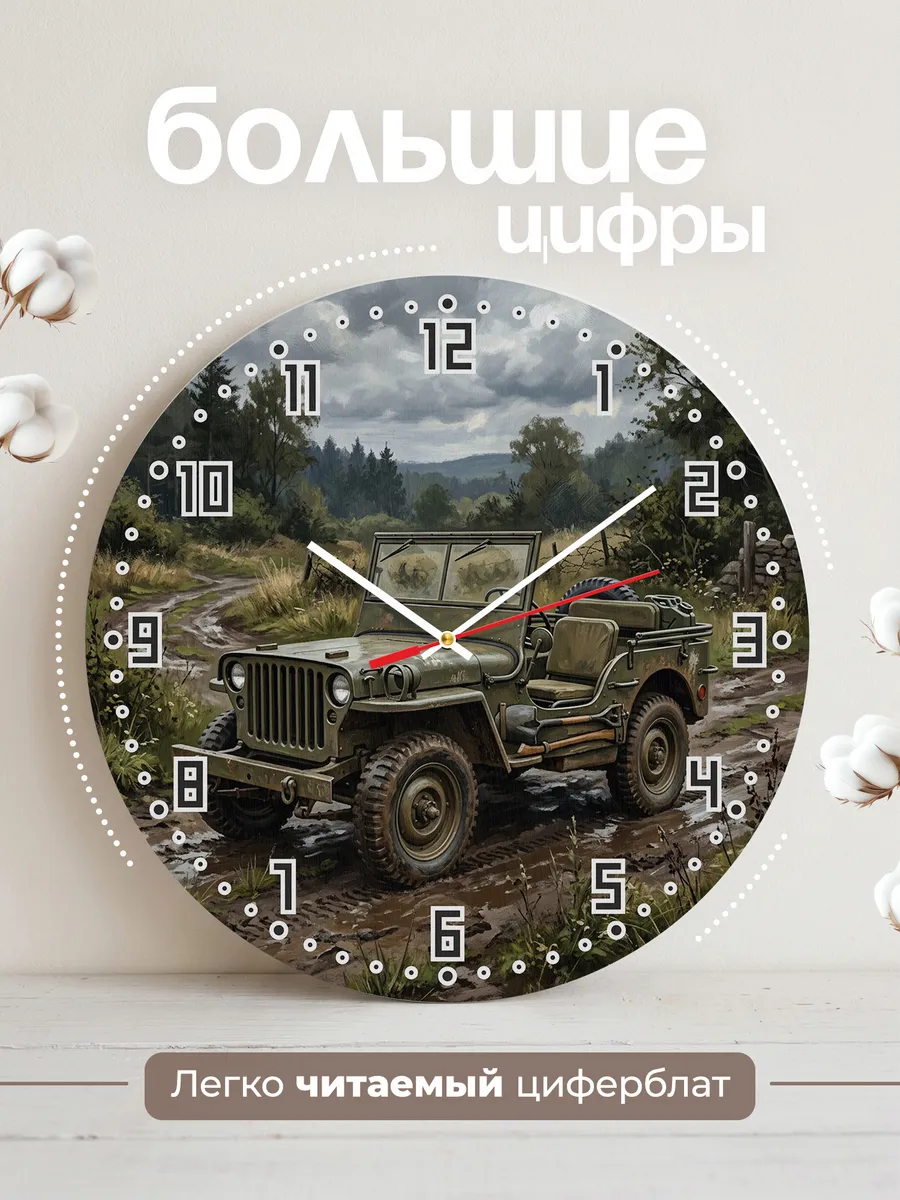 Часы настенные "Jeep Willys MB" — фото 4
