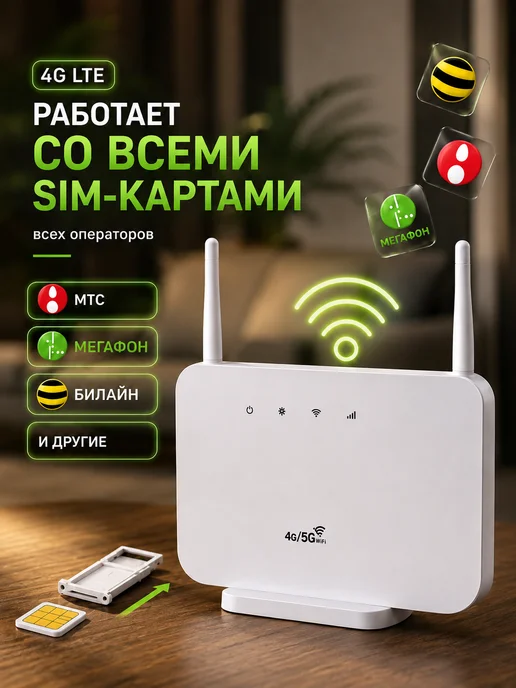 Роутер Wi-Fi (вайфай) с сим картой, белый, фото 5