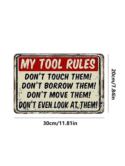 Декоративная металлическая табличка Warning Tool Rules 20x30, 20x30, фото 8