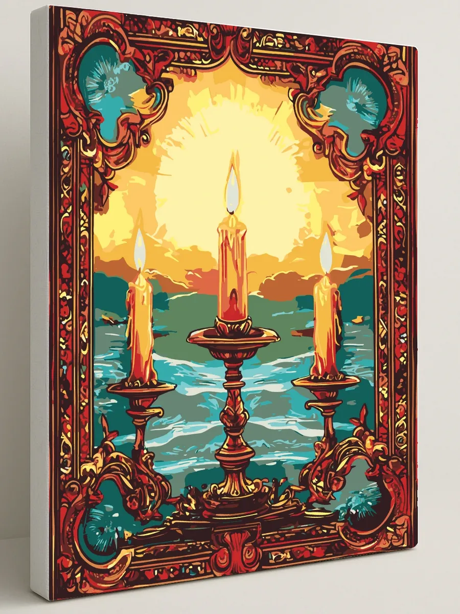 Картина по номерам - Симметричная икона света — 40×50 см
