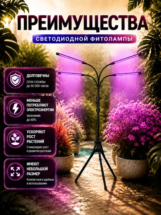 Фитолампа для растений полного спектра, вариант, фото 4