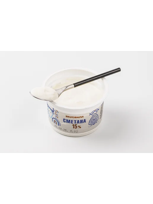 ВкусВилл Сметана 15% Вологодская, 200 г, 200 г, фото 2