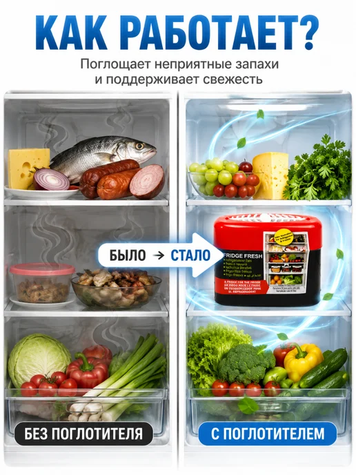Поглотитель запаха для холодильника и морозилки 150 г, 150 г, фото 2