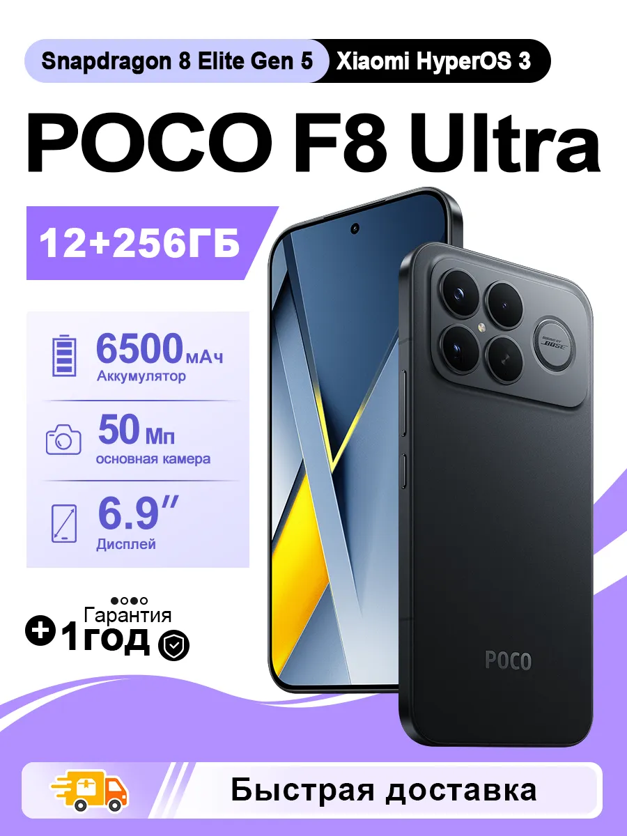 Смартфон F8 Ultra 12 ГБ+256 ГБ чёрный Глобальная версия POCO 1289365427 купить за 59 767 ₽ в интернет‑магазине Wildberries