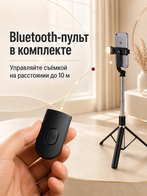 WrapTwo Штатив для телефона напольный 170 см с пультом Bluetooth, вариант, фото 5