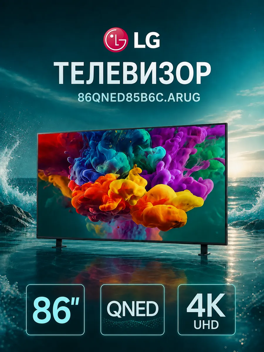 LG Телевизор 86" 86QNED85B6C.ARUG, черный