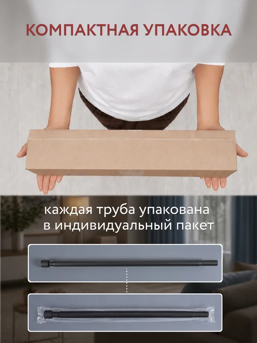 Ле-Гранд Карниз для штор раздвижной двухрядный 19мм 85-220 см белый, черный, фото 8