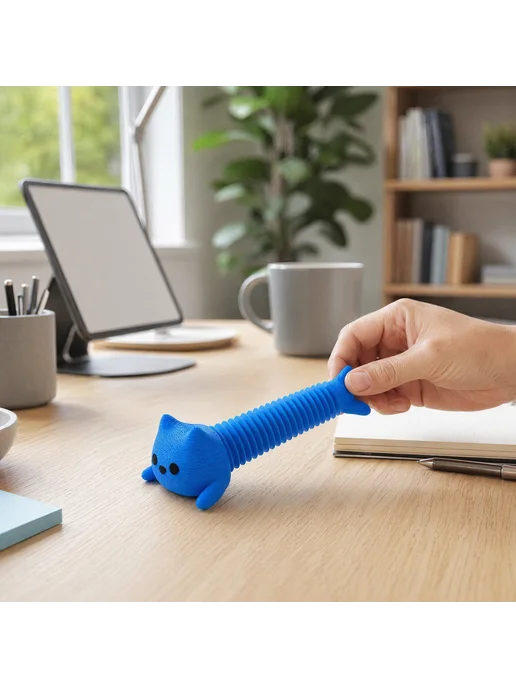 3D принт. котик-прутик антистресс, тянущийся, игрушка для ст, вариант, фото 6