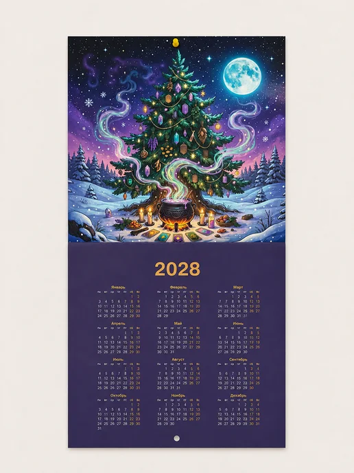 LISTOFF Календарь лунный 2027 год настенный планер, фиолетовый, фото 5