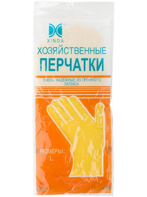 Перчатки хозяйственные латексные внутренние напыление L 9, вариант, фото 2