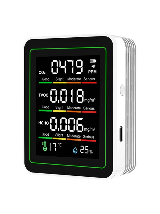 5в-1 Аиркаунт для CO2 TVOC HCHO, T, влажности, белый, белый, фото 5