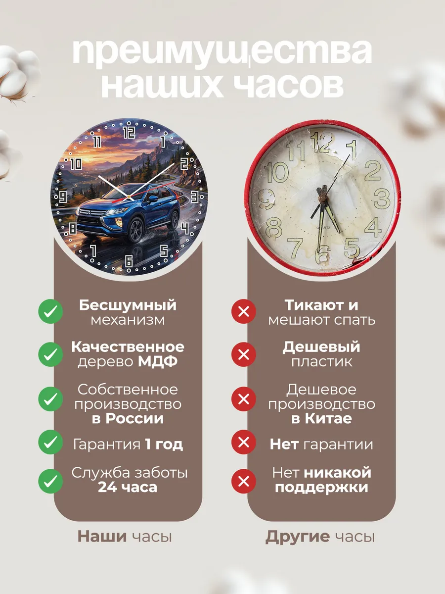 Часы настенные "Mitsubishi Eclipse Cross" — фото 2