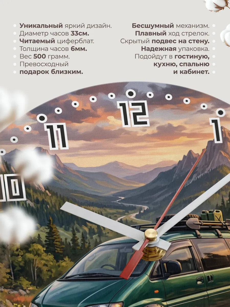 Часы настенные "Mitsubishi Delica" — фото 3
