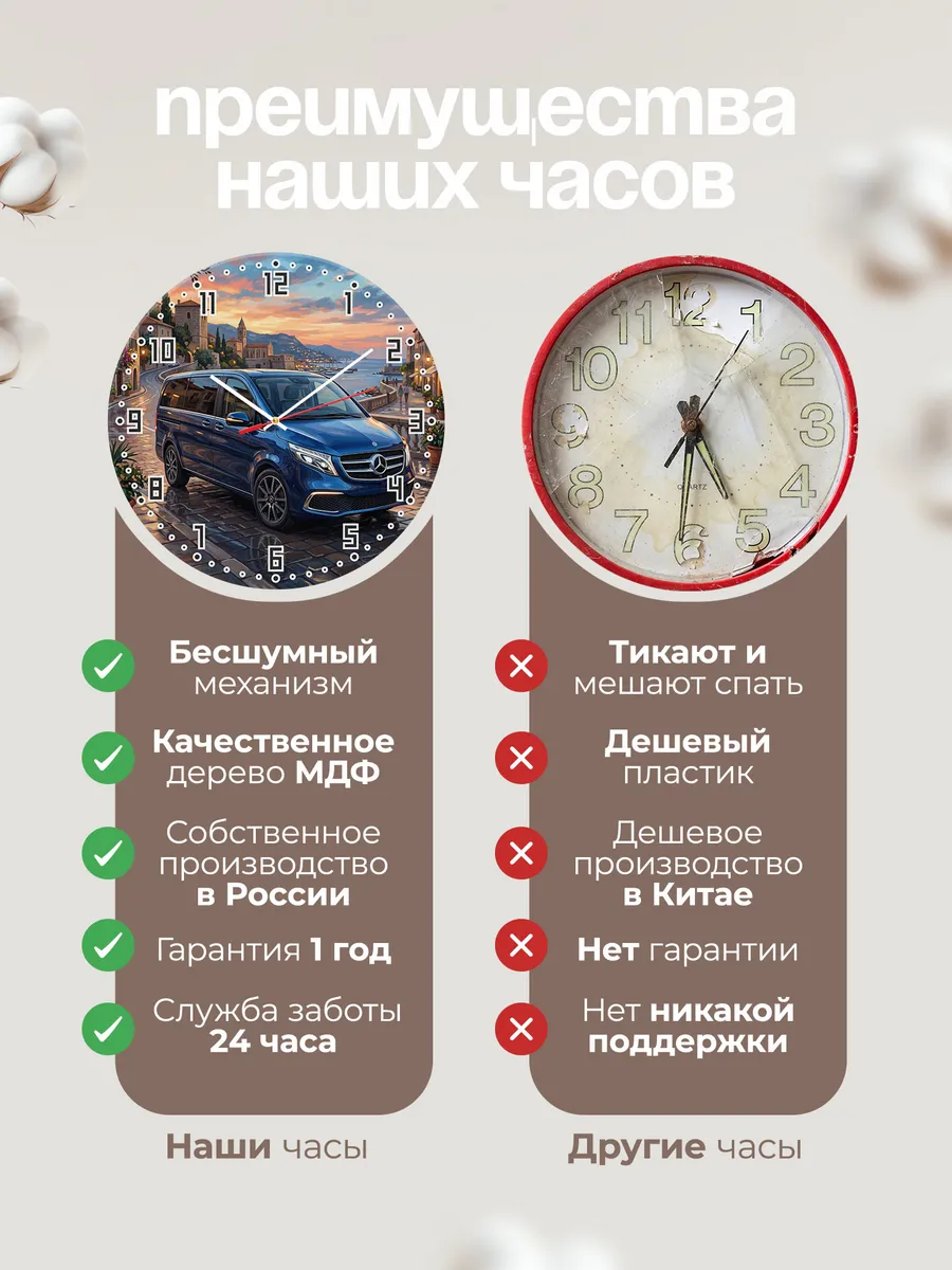 Часы настенные "Mercedes-Benz V-Class" — фото 2