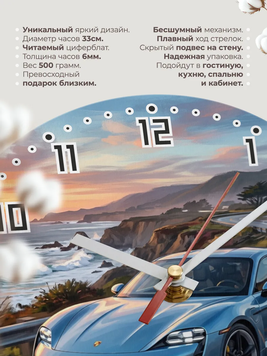 Часы настенные "Porsche Taycan" — фото 3