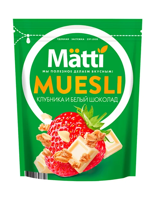 Matti Мюсли Клубника и белый шоколад, 250г, 250 г, фото 2