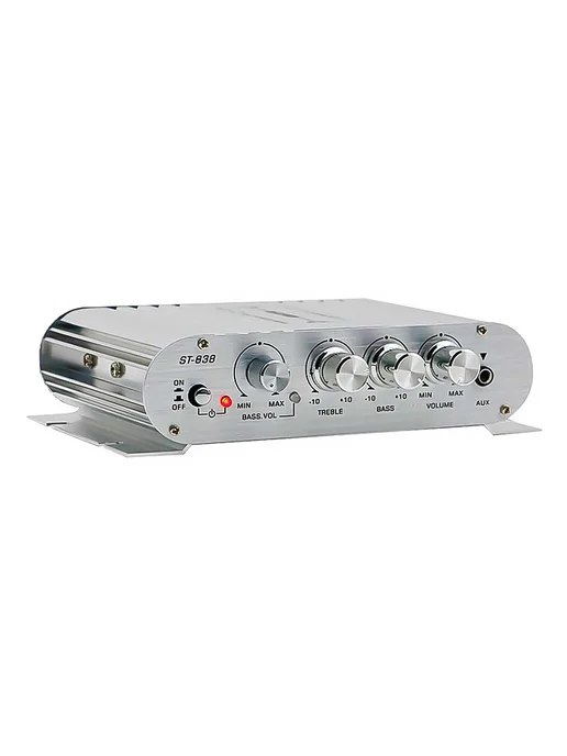 Мощный HiFi 2.1 усилитель для авто и дома ST-838, 80W*2, 80 Вт