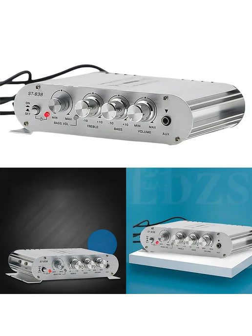 Мощный HiFi 2.1 усилитель для авто и дома ST-838, 80W*2, 80 Вт, фото 5