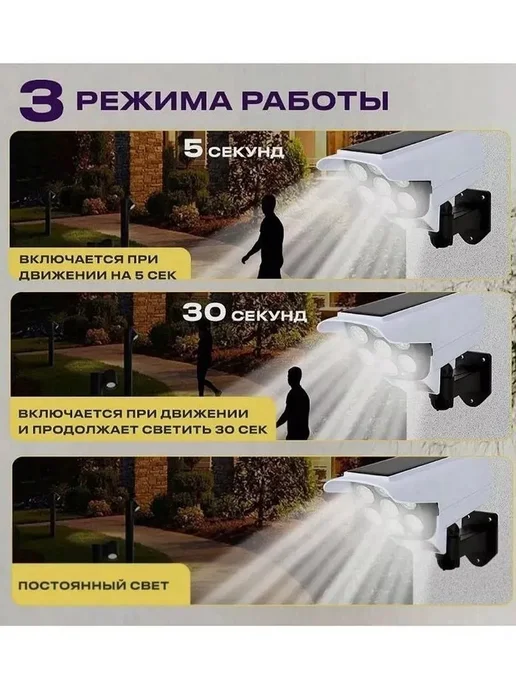 Муляж уличной видеокамеры с солнечной панелью, вариант, фото 7