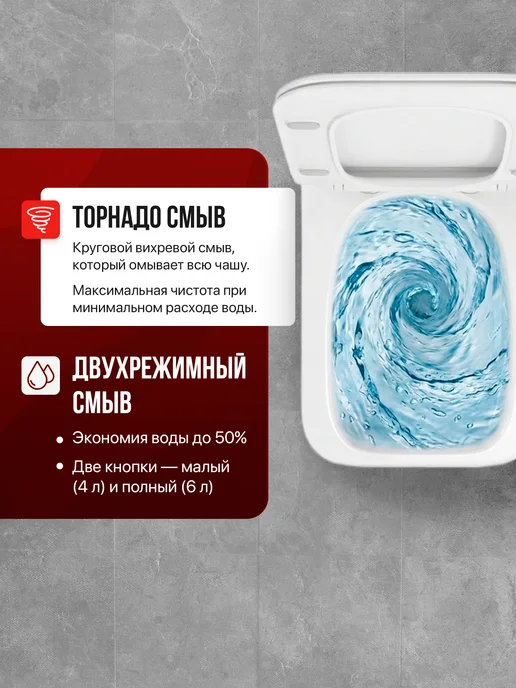 BAUEDGE Подвесной унитаз Bau Stil Hurricane3 безободковый, торнадо, белый, фото 3