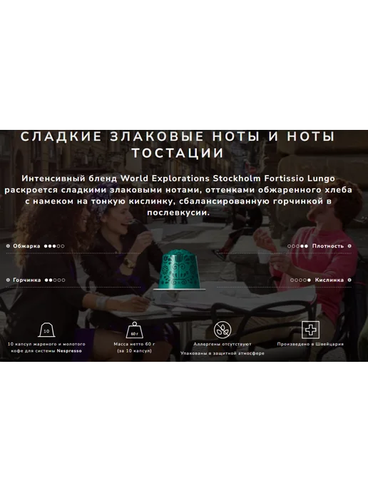 Nespresso original Кофе N Nespresso Stockholm Fortissio Lungo 1уп. по 10капсул, вариант, фото 5