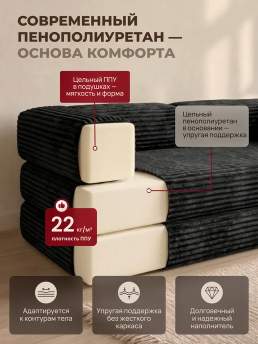 Bubble Bag Бескаркасный диван кровать раскладной Тедди 190х160 см, вариант, фото 3