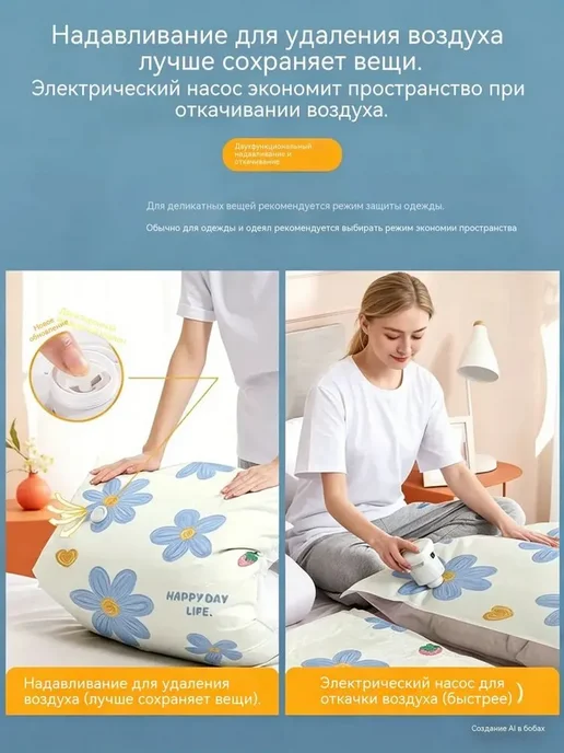 вакуумные пакеты для одежды с насосом, вариант, фото 5