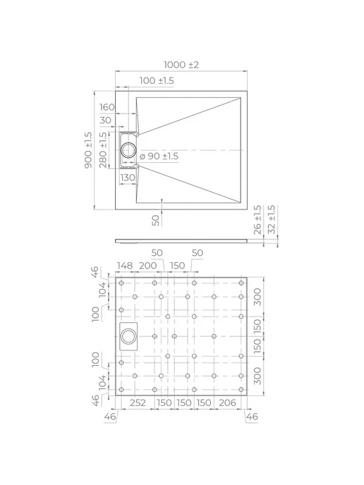 RGW Поддон для душа TUS W 150x80, 100x90, фото 5