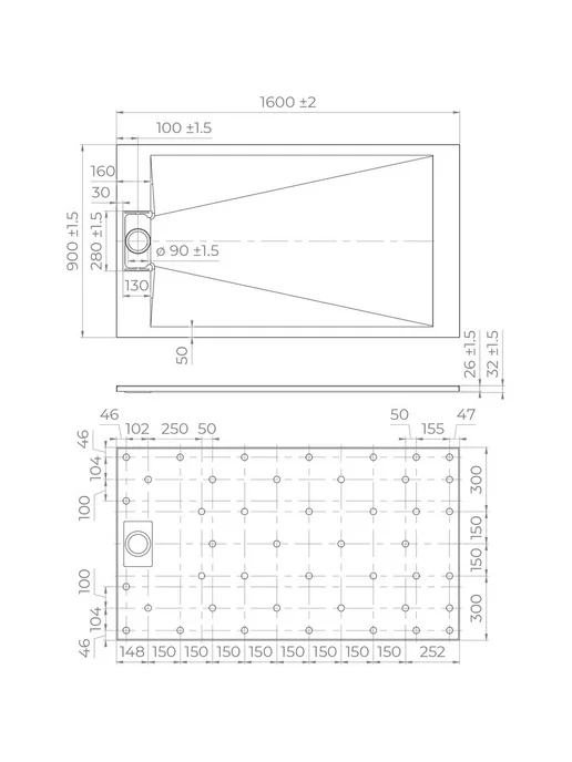 RGW Поддон для душа TUS W 150x80, 160x90, фото 5