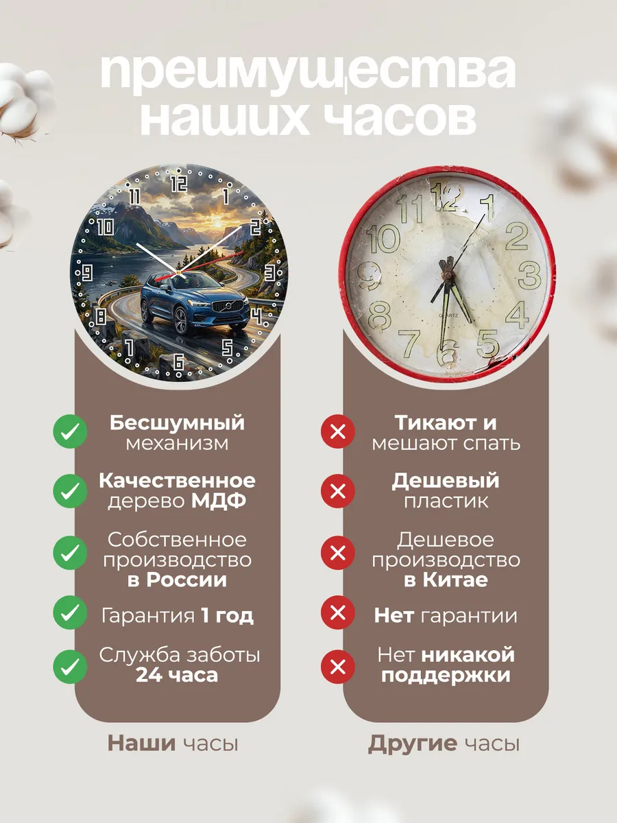 Часы настенные "Volvo XC60" — фото 2