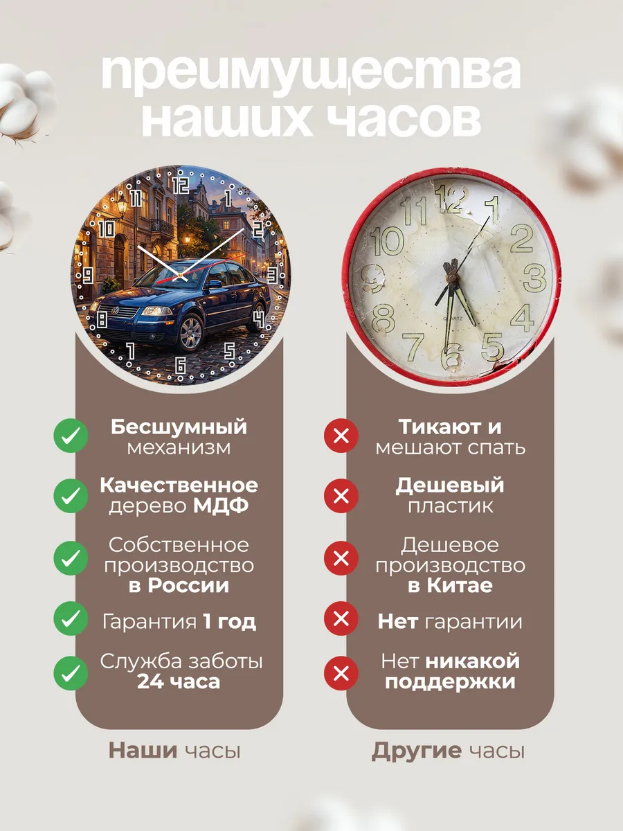 Часы настенные "Volkswagen Passat" — фото 2