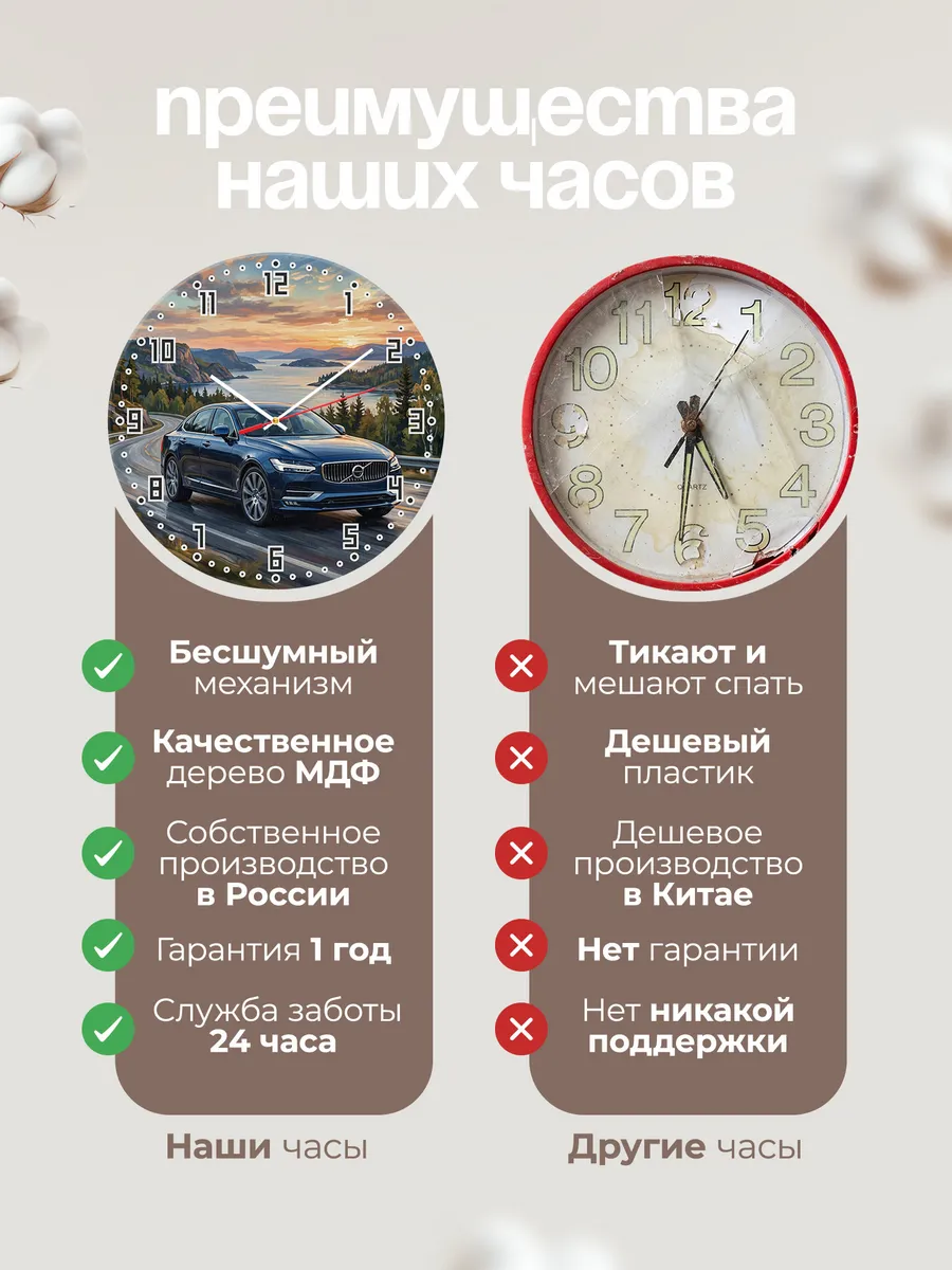 Часы настенные "Volvo S90" — фото 2
